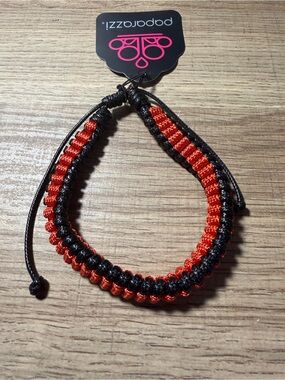Paparazzi Black and Red Braided Cord Duo Bracelet Set